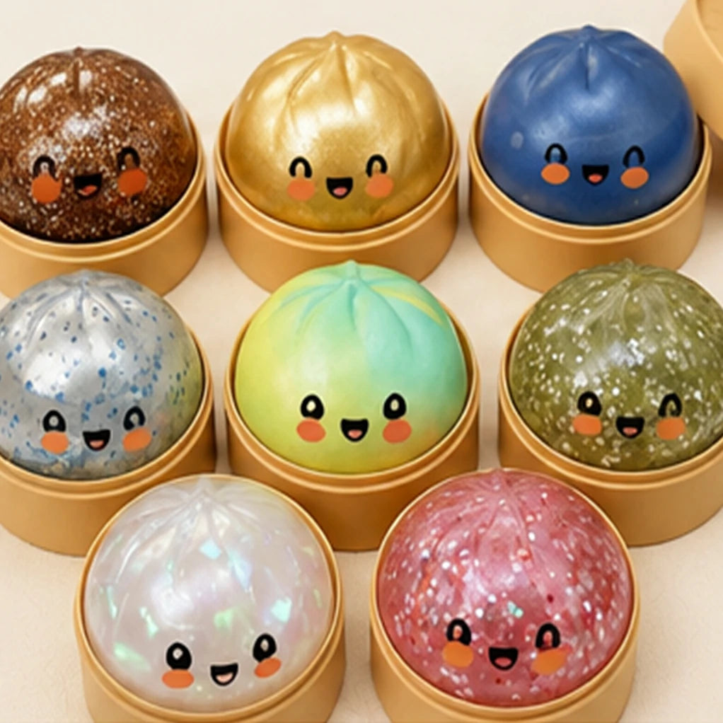Bao Squishy Glitter – Édition Pailletée Kawaii