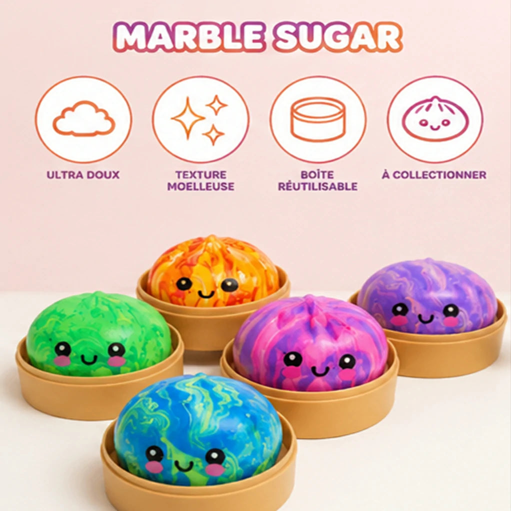 Squishy Mystère Marble Sugar – Édition Marbrée Kawaii